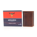 American Bison // Oil Pull Up Slim Trifold // Brown