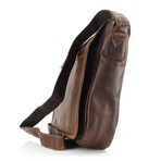 American Bison // Kara Leather Small Flapover Messenger // Brown