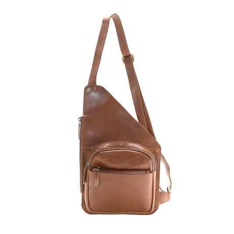 American Bison // Oil Pull Up Slim Crossbody // Brown