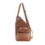 American Bison // Oil Pull Up Slim Crossbody // Brown