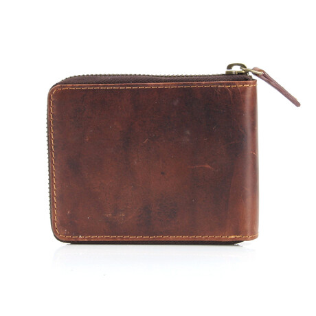 American Bison // Oil Pull Up Card Case + ID // Brown