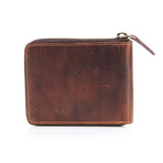 American Bison // Oil Pull Up Card Case + ID // Brown
