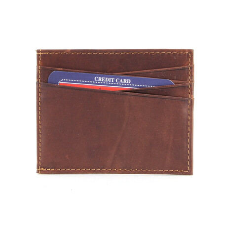 American Bison // Oil Pull Up Money Clip // Brown // Style 2