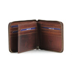 American Bison // Oil Pull Up Card Case + ID // Brown