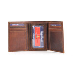 American Bison // Oil Pull Up Slim Trifold // Brown