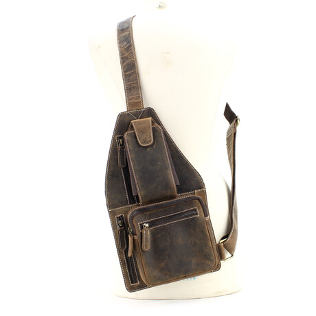 American Bison // Hunter Leather Front Messenger // Brown