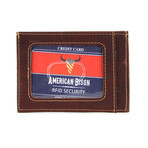 American Bison // Oil Pull Up Card Case w/ID // Brown