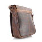 American Bison // Kara Leather Small Flapover Messenger // Brown