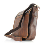 American Bison // Kara Leather Small Flapover Messenger // Brown