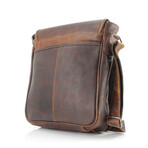 American Bison // Kara Leather Small Flapover Messenger // Brown