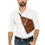 American Bison // Oil Pull Up Slim Crossbody // Brown