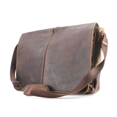 American Bison // Kara Leather Full Size Messenger // Brown