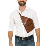 American Bison // Oil Pull Up Slim Crossbody // Brown