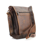 American Bison // Kara Leather Small Flapover Messenger // Brown