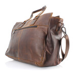 American Bison // Ziptop Totebag w/ Front Pockets // Brown