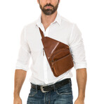 American Bison // Oil Pull Up Slim Crossbody // Brown