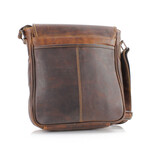 American Bison // Kara Leather Small Flapover Messenger // Brown