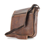 American Bison // Kara Leather Small Flapover Messenger // Brown