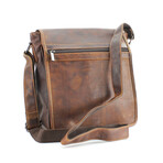 American Bison // Kara Leather Small Flapover Messenger // Brown