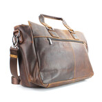 American Bison // Ziptop Totebag w/ Front Pockets // Brown