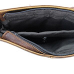 American Bison // Kara Leather Small Flapover Messenger // Brown