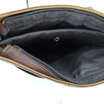 American Bison // Kara Leather Small Flapover Messenger // Brown