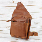 American Bison // Oil Pull Up Slim Crossbody // Brown