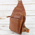 American Bison // Oil Pull Up Slim Crossbody // Brown