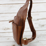 American Bison // Oil Pull Up Slim Crossbody // Brown