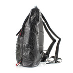 Rivet & Burr // Croc Embossed Backpack // Black