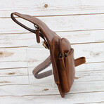 American Bison // Oil Pull Up Slim Crossbody // Brown
