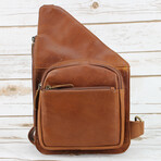 American Bison // Oil Pull Up Slim Crossbody // Brown