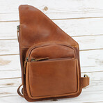 American Bison // Oil Pull Up Slim Crossbody // Brown