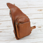 American Bison // Oil Pull Up Slim Crossbody // Brown