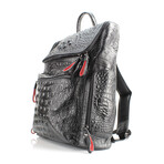 Rivet & Burr // Croc Embossed Backpack // Black