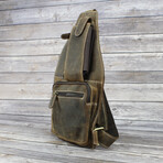 American Bison // Hunter Leather Front Messenger // Brown