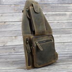 American Bison // Hunter Leather Front Messenger // Brown