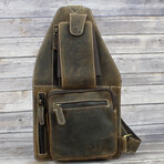 American Bison // Hunter Leather Front Messenger // Brown