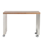 Dillon 40" Side Return (American Walnut Veneer + Brushed Stainless Steel Base)
