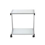 L-Series Printer Cart (Aluminum Color Finish + Frosted Glass)
