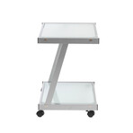 L-Series Printer Cart (Aluminum Color Finish + Frosted Glass)