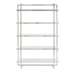 Gilbert 5-Shelving Unit // White + Chrome Frame