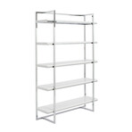 Gilbert 5-Shelving Unit // White + Chrome Frame