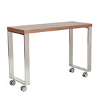 Dillon 40" Side Return (American Walnut Veneer + Brushed Stainless Steel Base)