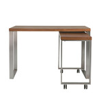 Dillon 40" Side Return (American Walnut Veneer + Brushed Stainless Steel Base)