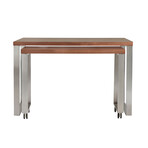 Dillon 40" Side Return (American Walnut Veneer + Brushed Stainless Steel Base)