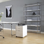 Gilbert 5-Shelving Unit // White + Chrome Frame