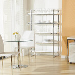 Gilbert 5-Shelving Unit // White + Chrome Frame