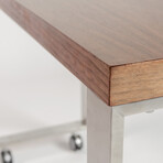 Dillon 40" Side Return (American Walnut Veneer + Brushed Stainless Steel Base)