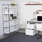 Gilbert 5-Shelving Unit // White + Chrome Frame